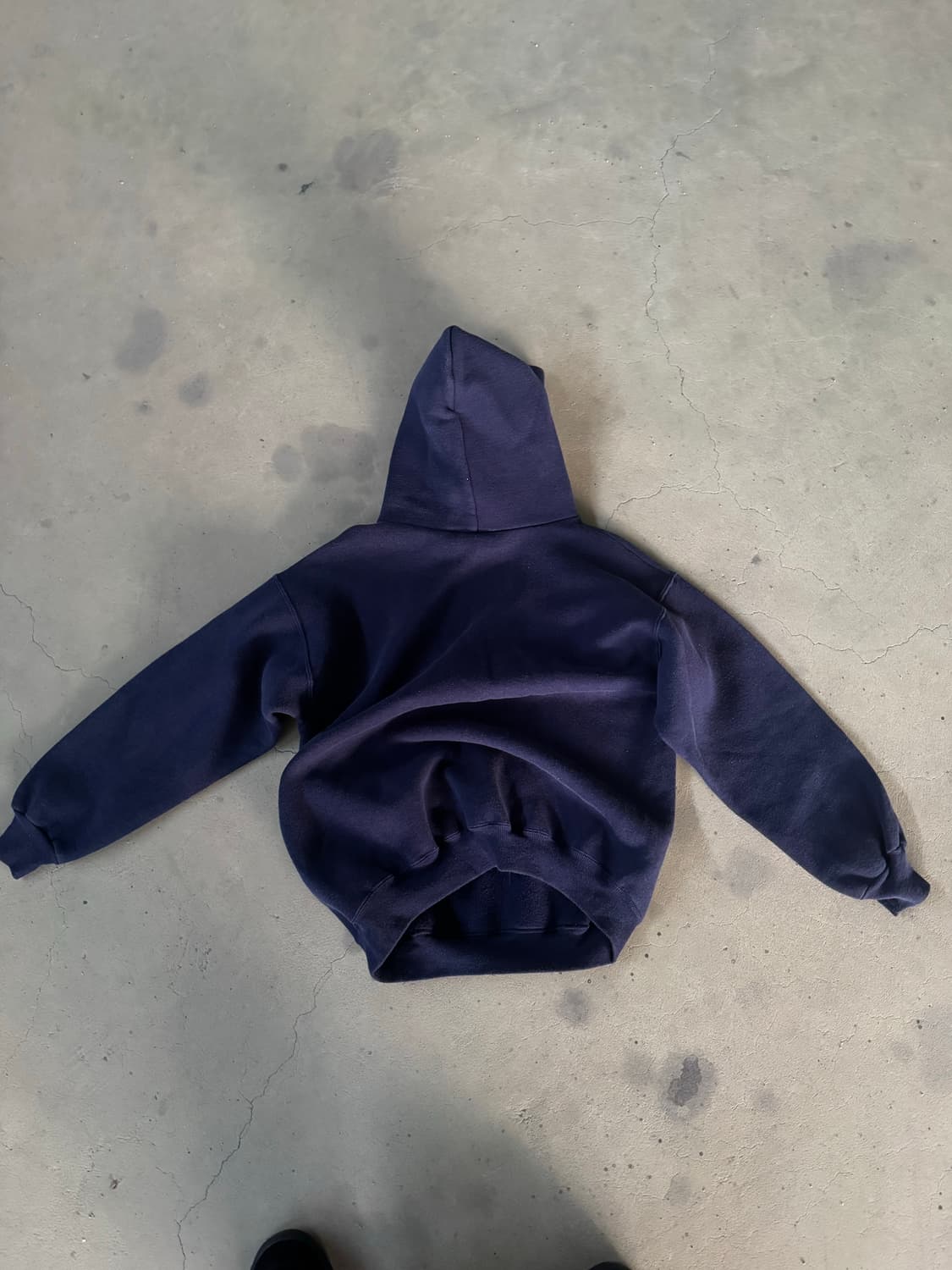 빈티지 블랭크 네이비 노 심 후드 상품이미지4