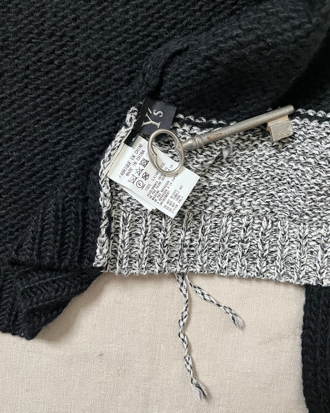 요지야마모토 컬러블록 니트자켓 yohji yamamoto 가디건 상품이미지10