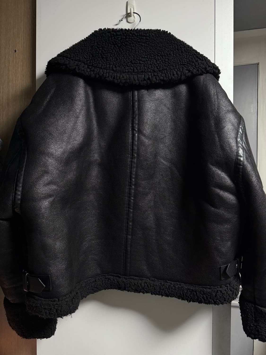 자라 더블 페이스드 바이커 자켓 무스탕 상품이미지4