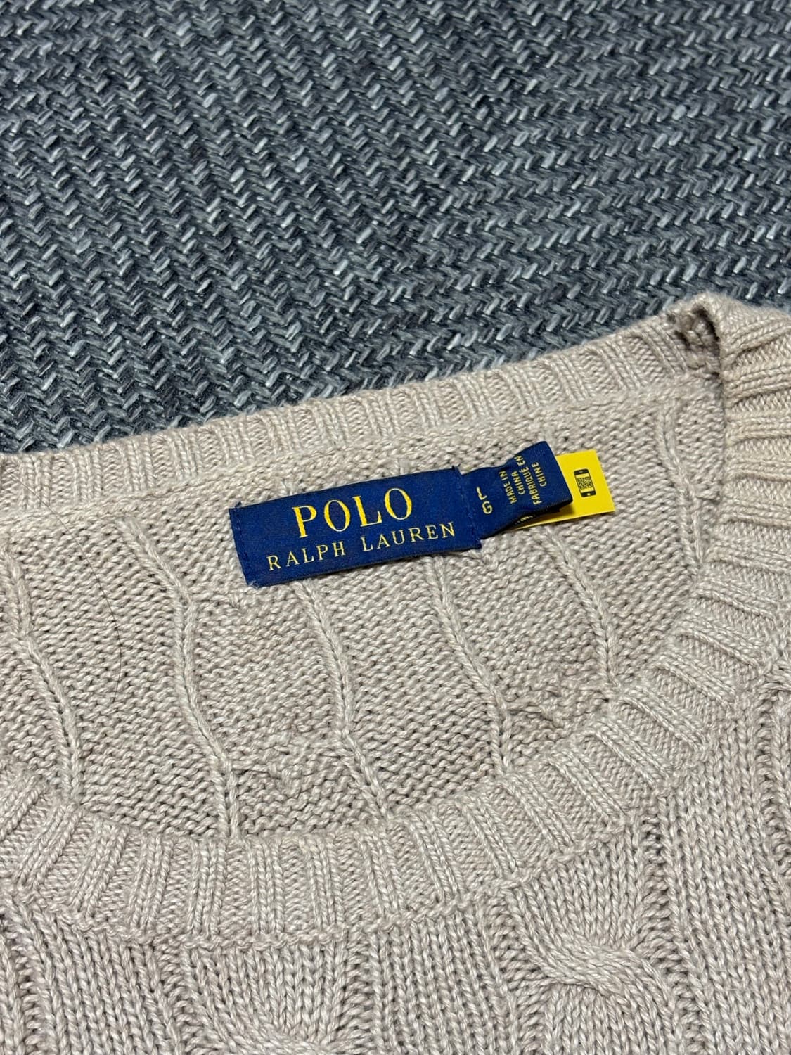 [L] 폴로 꽈배기 니트 베이지 상품이미지2
