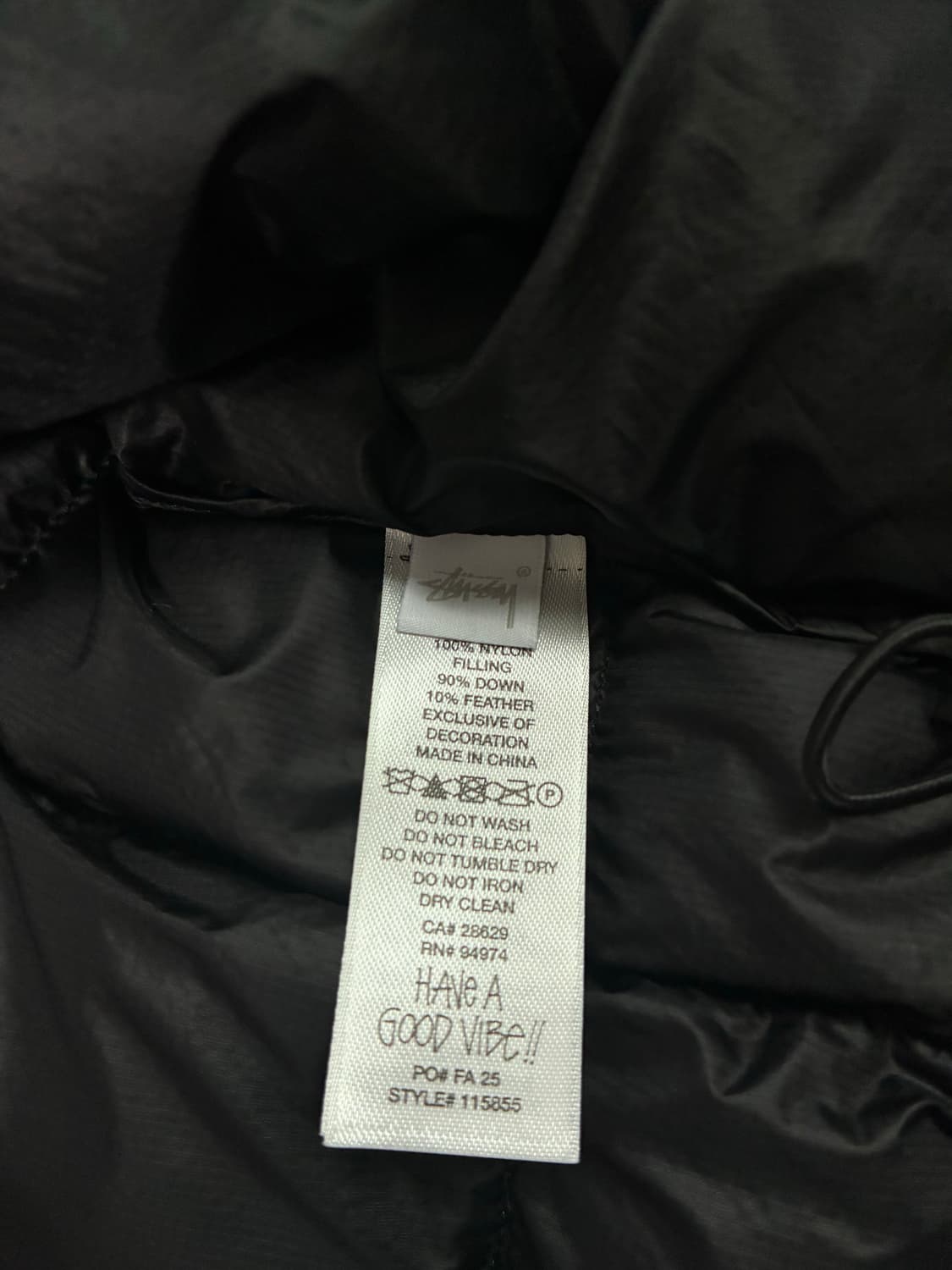 [M] 25fw 스투시 미드웨이트 퍼퍼 블랙 상품이미지4