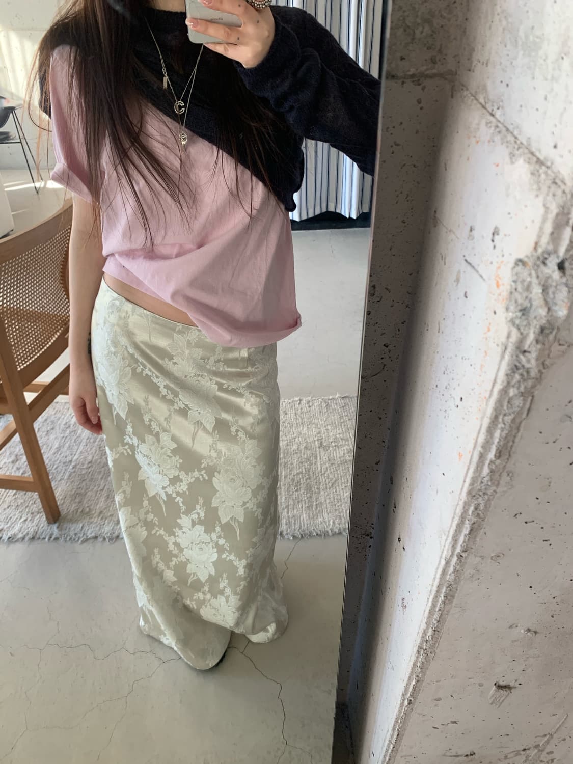 구함 피핀샵 플라워스커트 s 실버화이트 구매합니다 상품이미지2