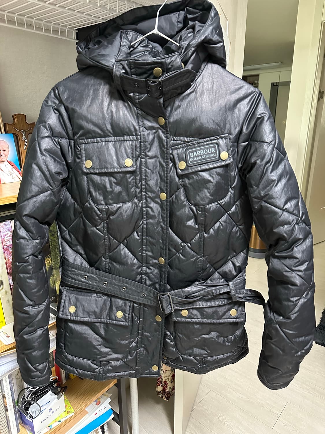 바버 인터내셔널 퀼팅 자켓 블랙 UK10 상품이미지1