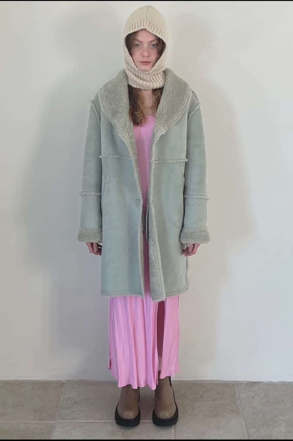 시눈 sinoon 롱 무스탕 코트 상품이미지1