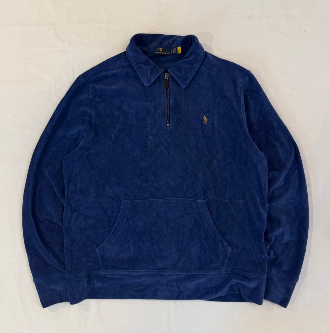 최신형) 폴로 랄프로렌 코듀로이 하프집업 니트 블루 상품이미지1