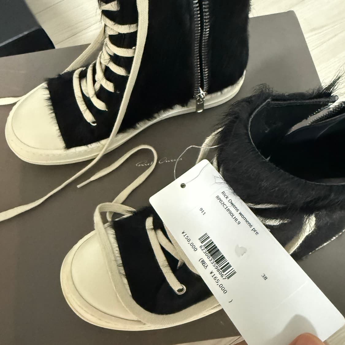 릭오웬스 헤어리 송치 라몬즈 하이 상품이미지3