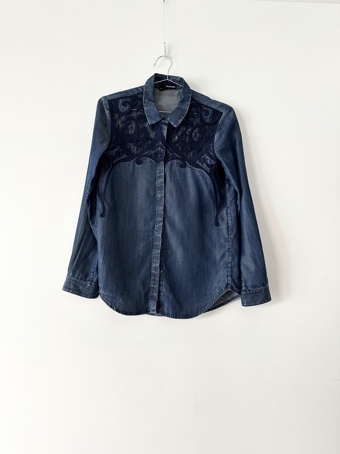 Boho embroidery see through shirt 상품이미지1
