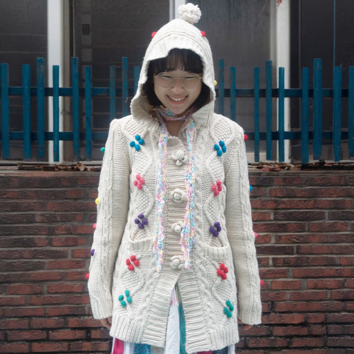 플로랄 캔디 후드 니트 롱 가디건 상품이미지7