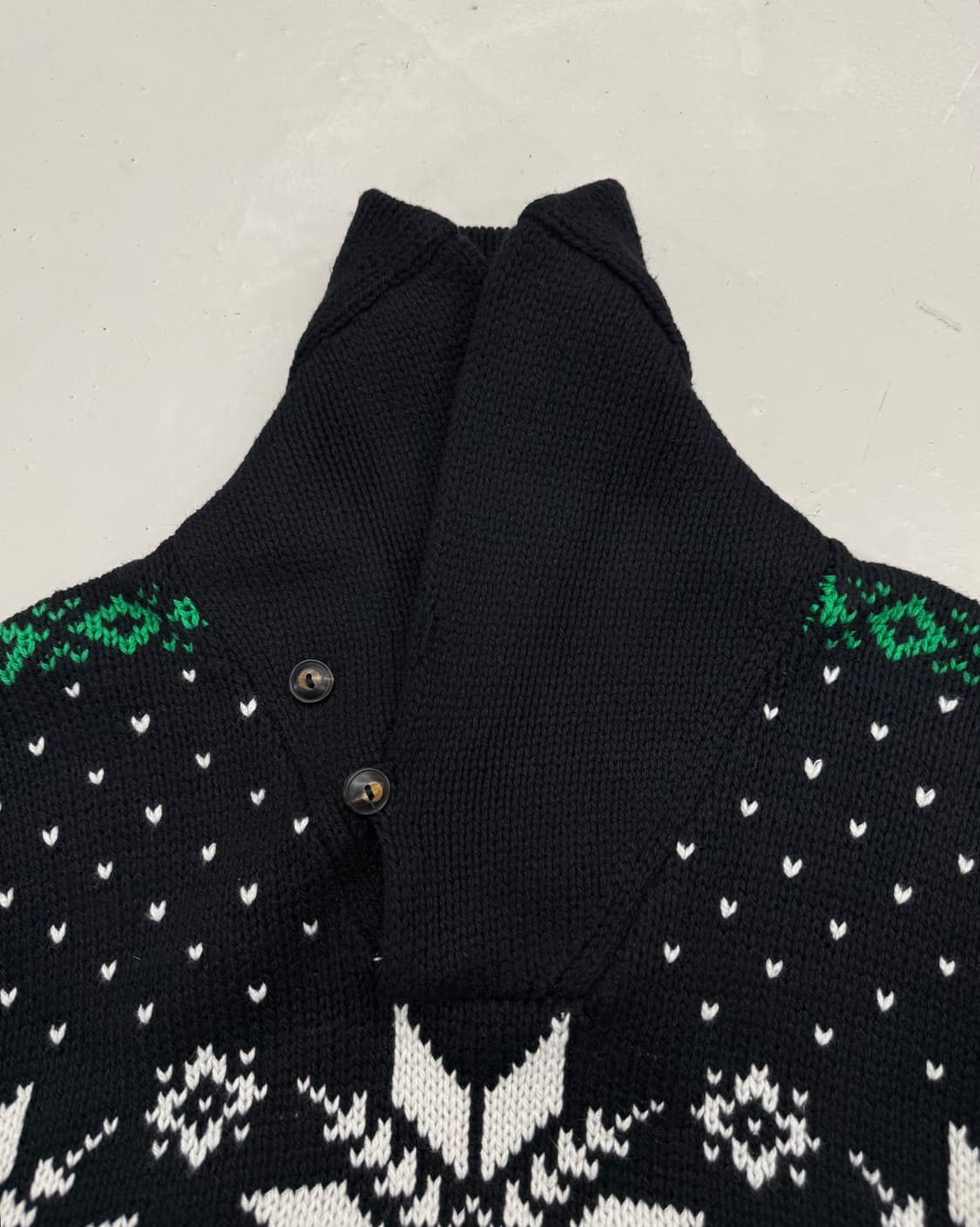 폴로 신형 네이비 눈꽃 캐시미어 숄카라 니트 74 55 52 78 상품이미지3