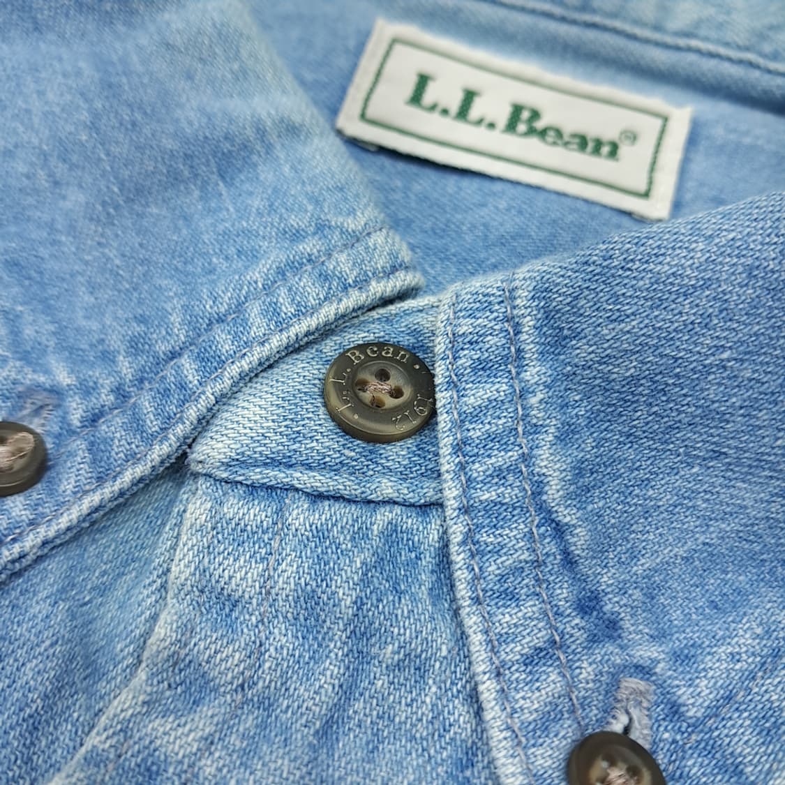 CL678 2XL 엘엘빈 90s 캐나다판 라이트블루 빅사이즈 데님셔츠 상품이미지5