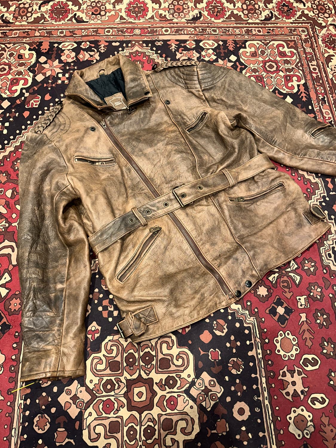 ( XL ) 라이더자켓 바이커자켓 가죽자켓 빈티지가죽 봄버자켓 상품이미지7