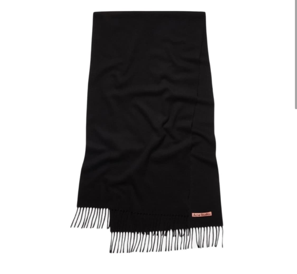 아크네 스튜디오 내로우 울 프린지 머플러 블랙 상품이미지1