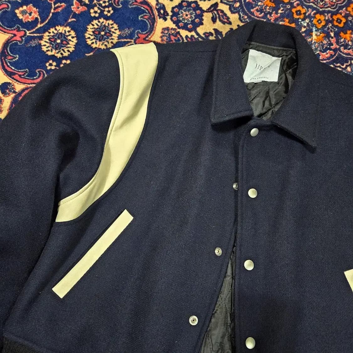 집시(Jipsy) 울 카라넥 컬러블럭 바시티 자켓 상품이미지2