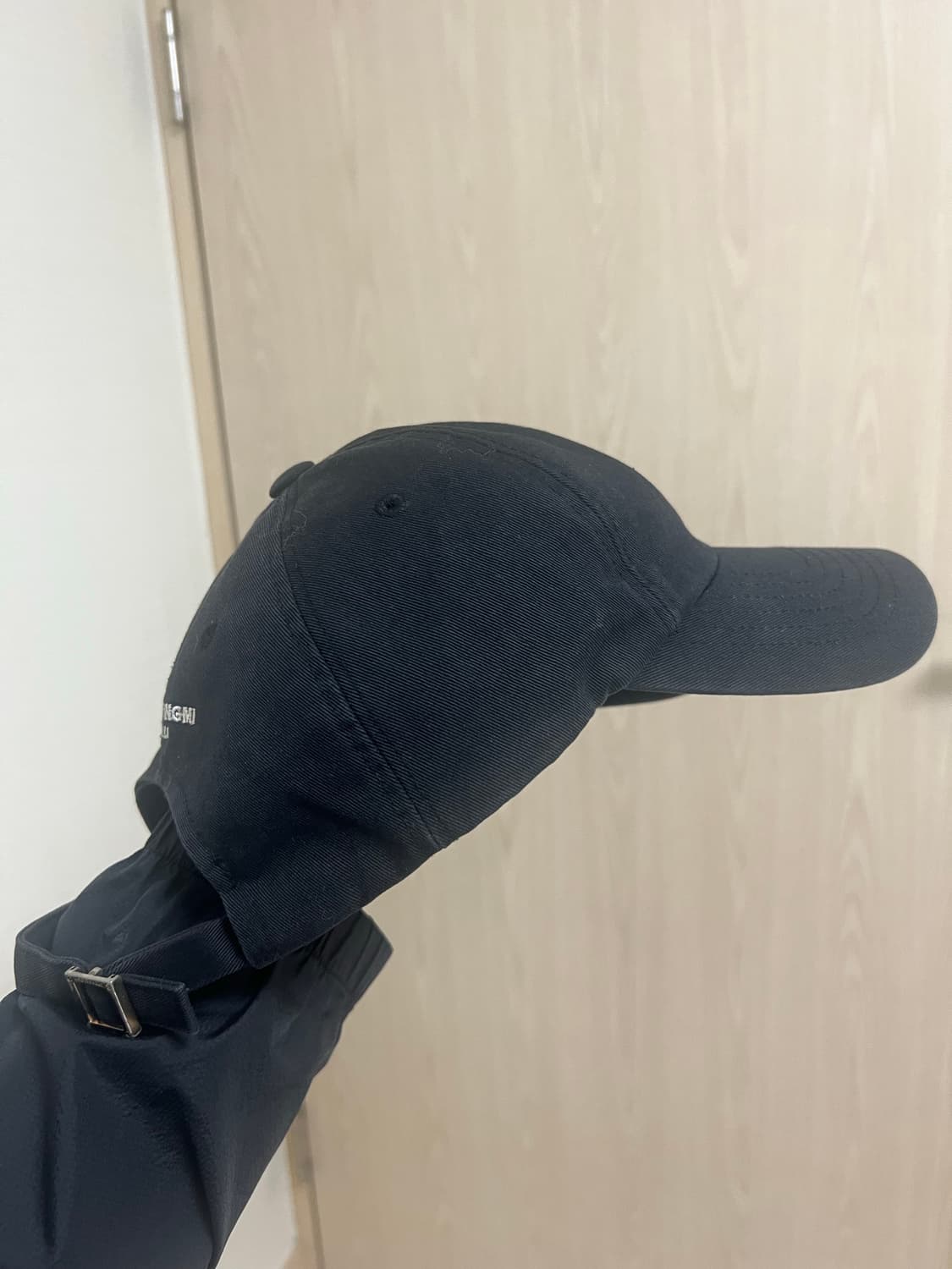 우영미/블랙 로고자수 볼캡/OS 상품이미지4
