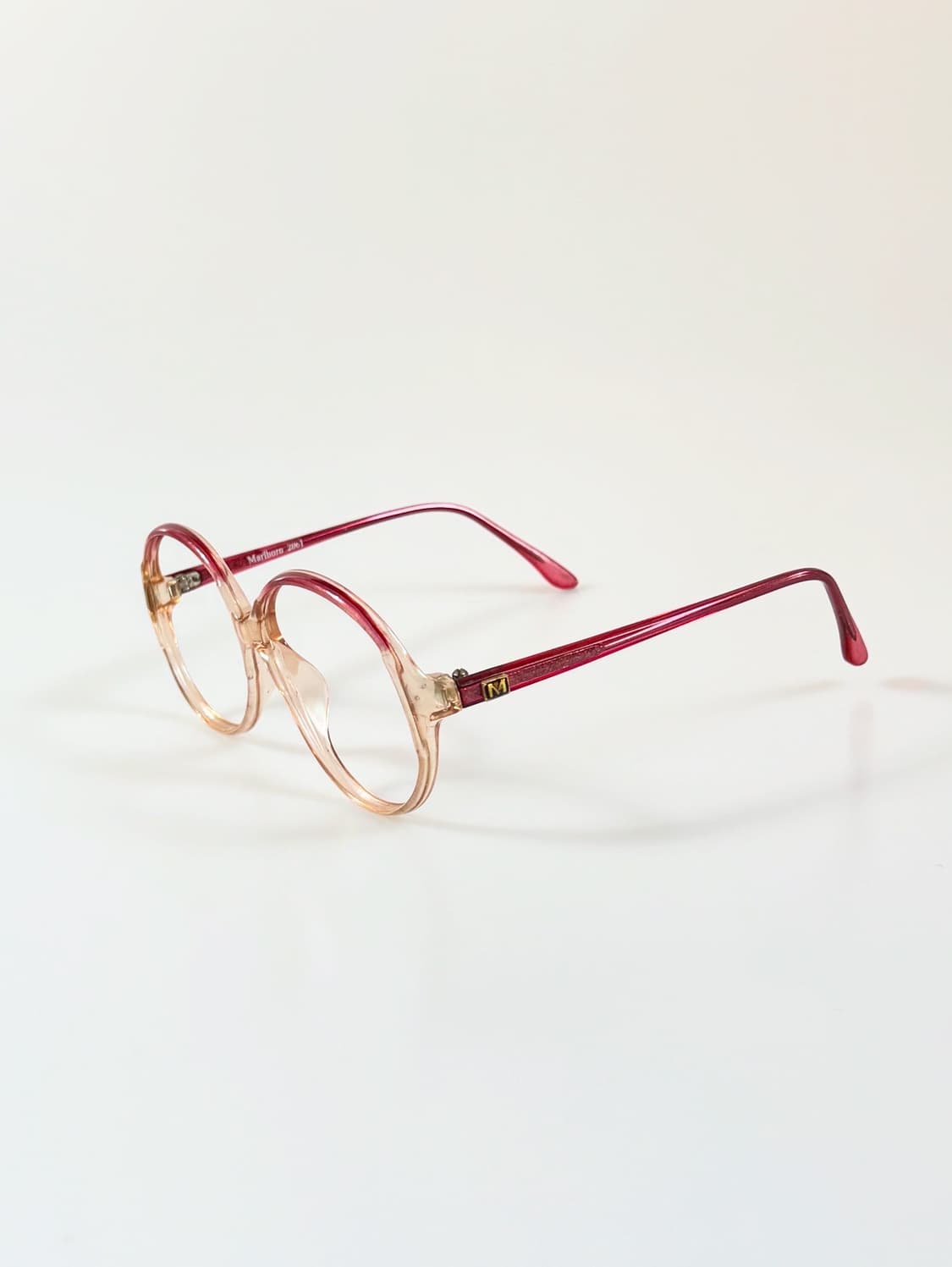 80s 프랑스제 MARLBORO 그라디언트 오버프레임 뿔테 빈티지 안경 상품이미지3