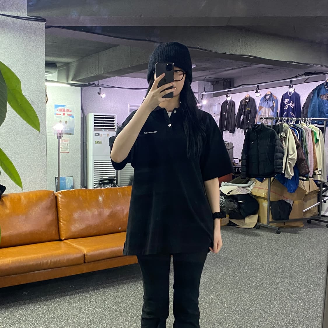 디스이즈네버댓 자수 스몰로고 블랙 카라 하프티 B3190 상품이미지1