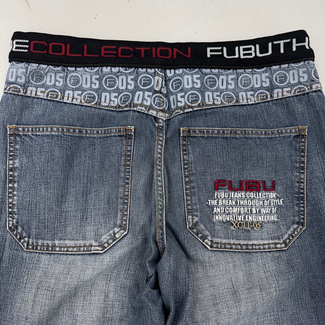 FUBU 후부 사이드라인 올드스쿨 힙합 워싱 데님팬츠 상품이미지5