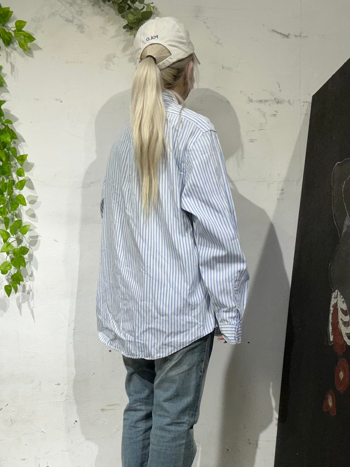 랄프 로렌 스트라이프 화이트 소라 커스텀핏 셔츠 XL 상품이미지3