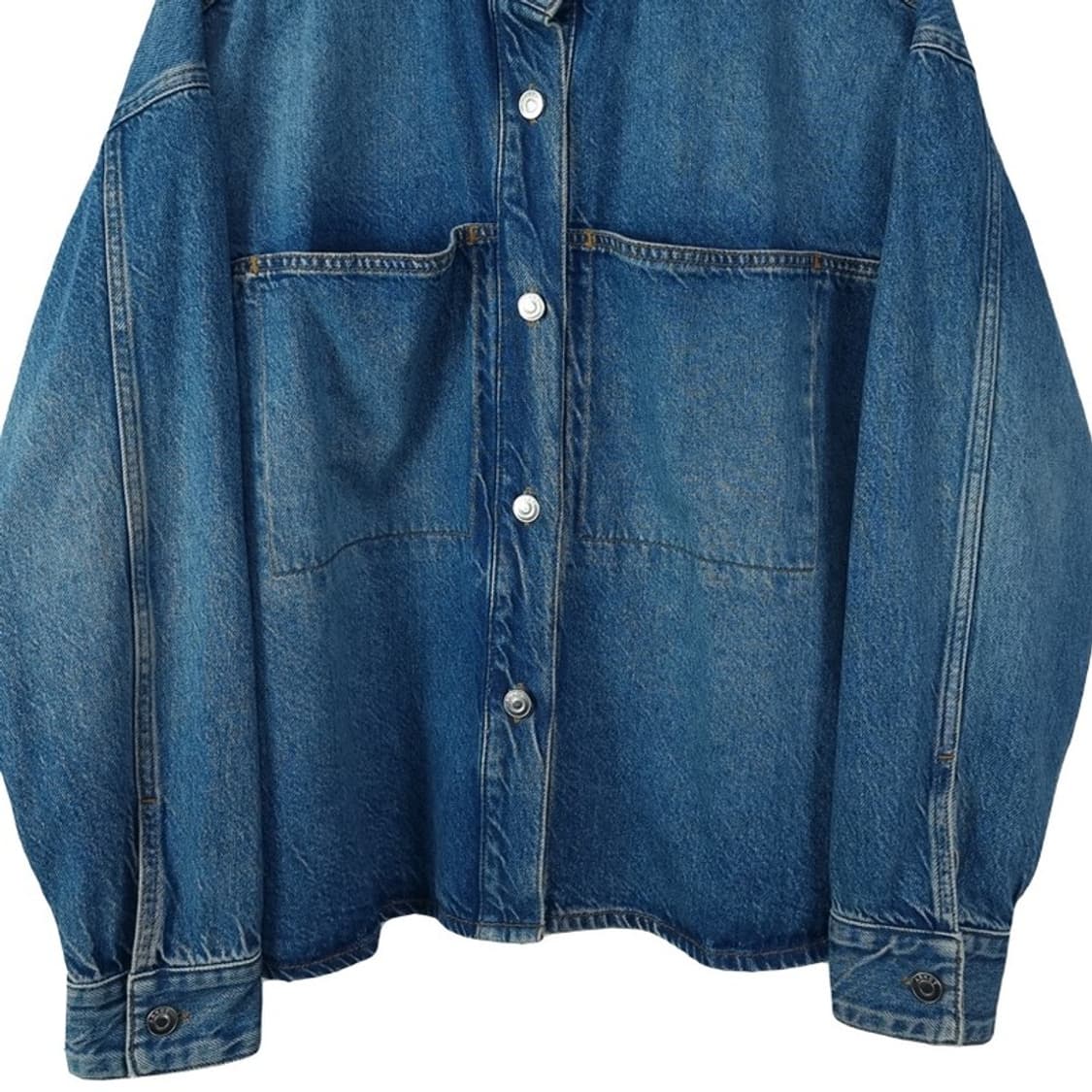 [아르켓] 차이나 카라 오버핏 데님 셔츠 자켓 M18572 상품이미지5