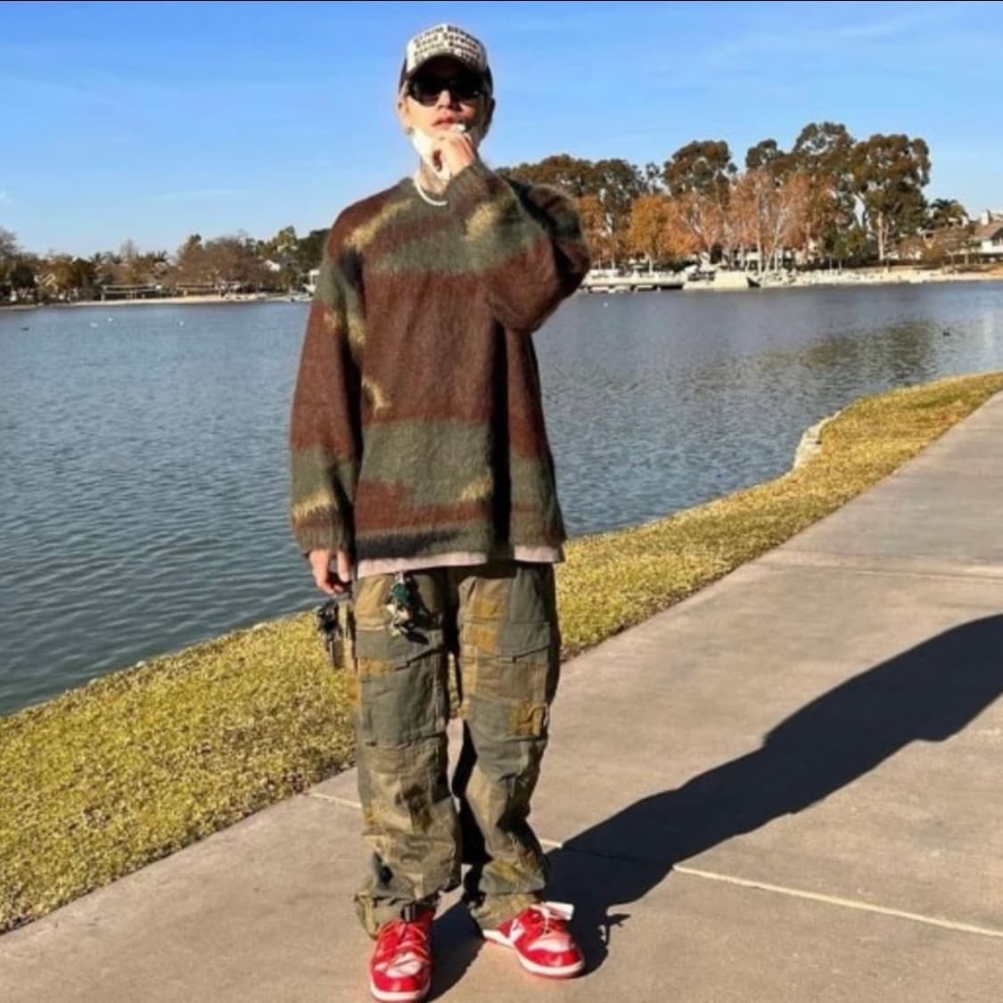 준야와타나베 슈프림 카모 모헤어 니트 상품이미지7