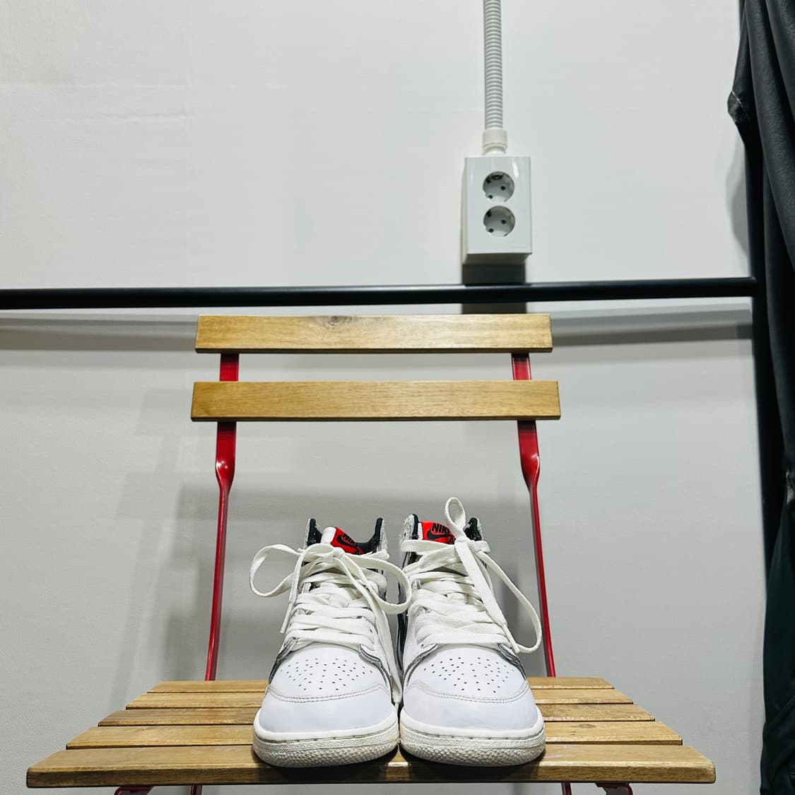 225) 나이키 운동화 여성 여자 신발 에어조던1 하이 화이트 상품이미지2