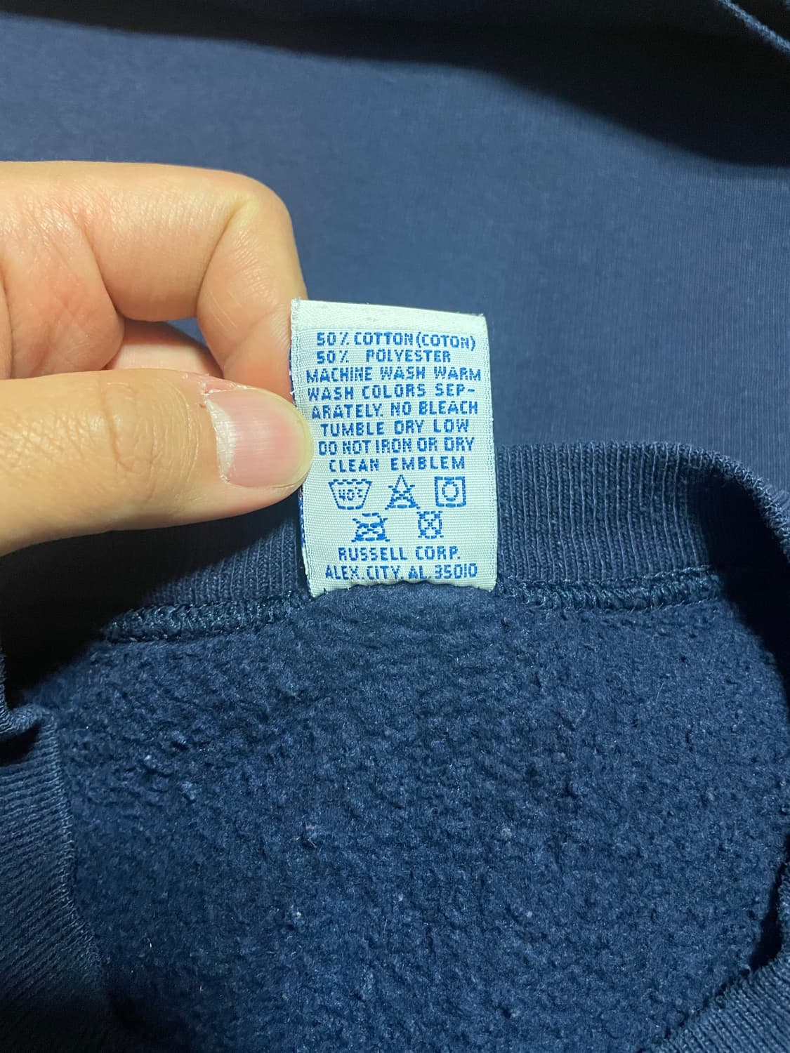 90s 러셀 애슬레틱 스웻셔츠 네이비 미제🇺🇸 상품이미지5
