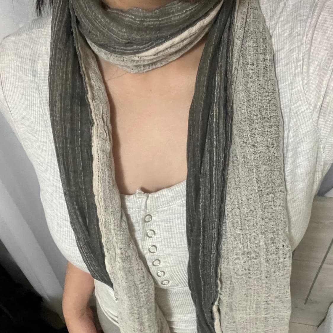 빈티지 레이어드 그런지 머플러 상품이미지4