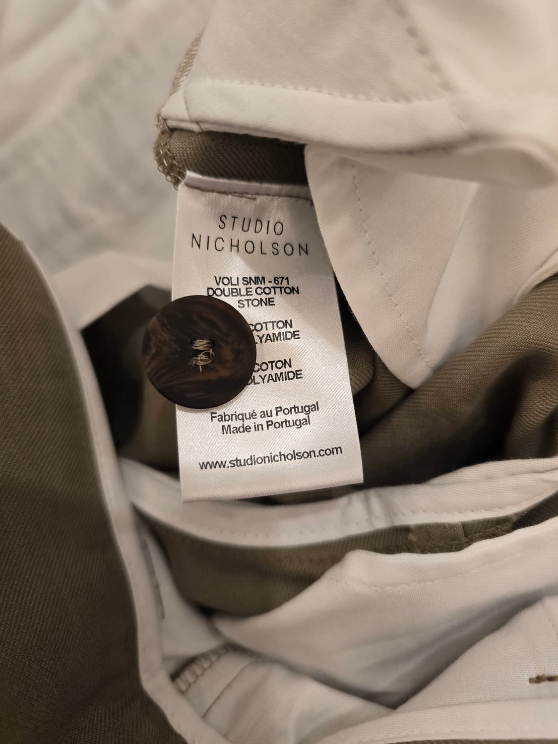 스튜디오 니콜슨 더블 코튼 VOLI 팬츠 - 스톤 상품이미지5