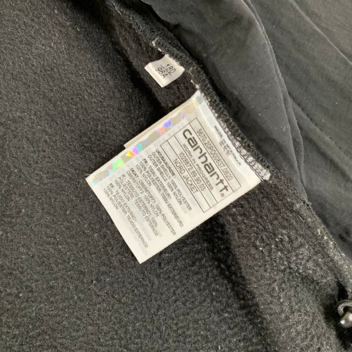 칼하트 WIP 노드 플리스 자켓(블랙/L) 남자 후리스 폴라텍 상품이미지9