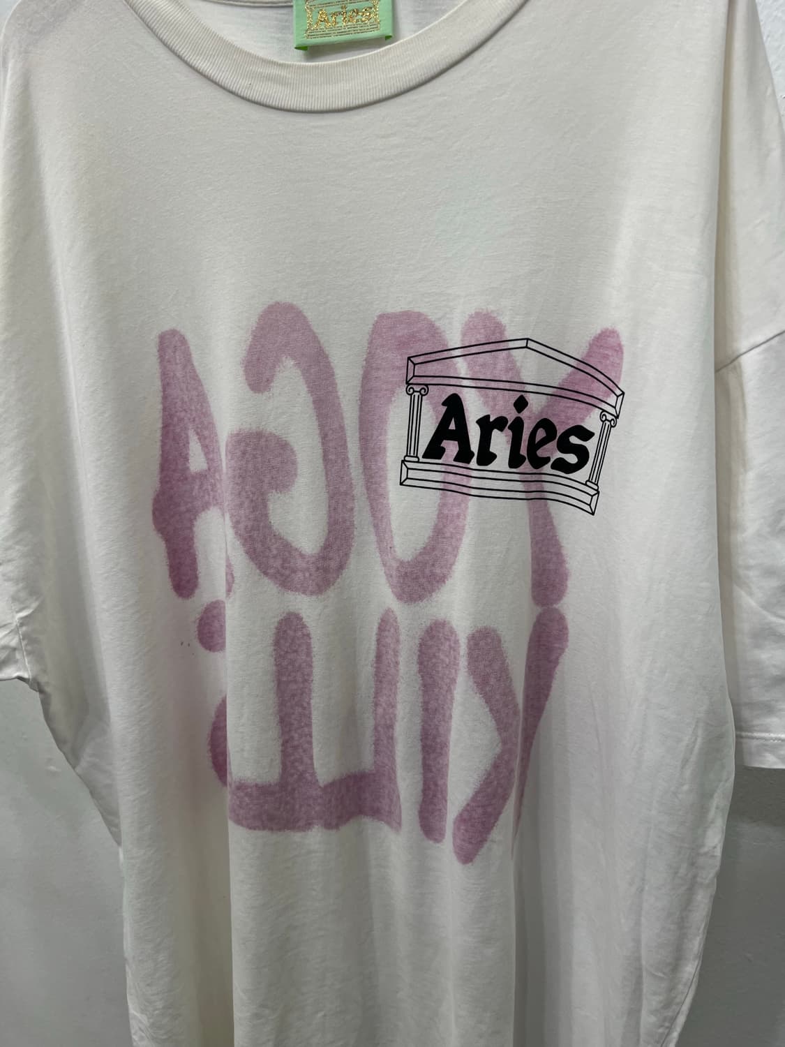 정품) Aries 에리즈 남성 오버핏 반팔티 XL 상품이미지3
