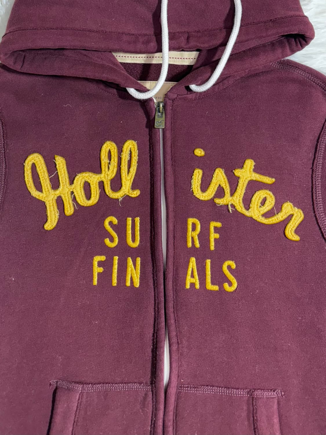 홀리스터 버건디 빅로고 후드집업  상품이미지5