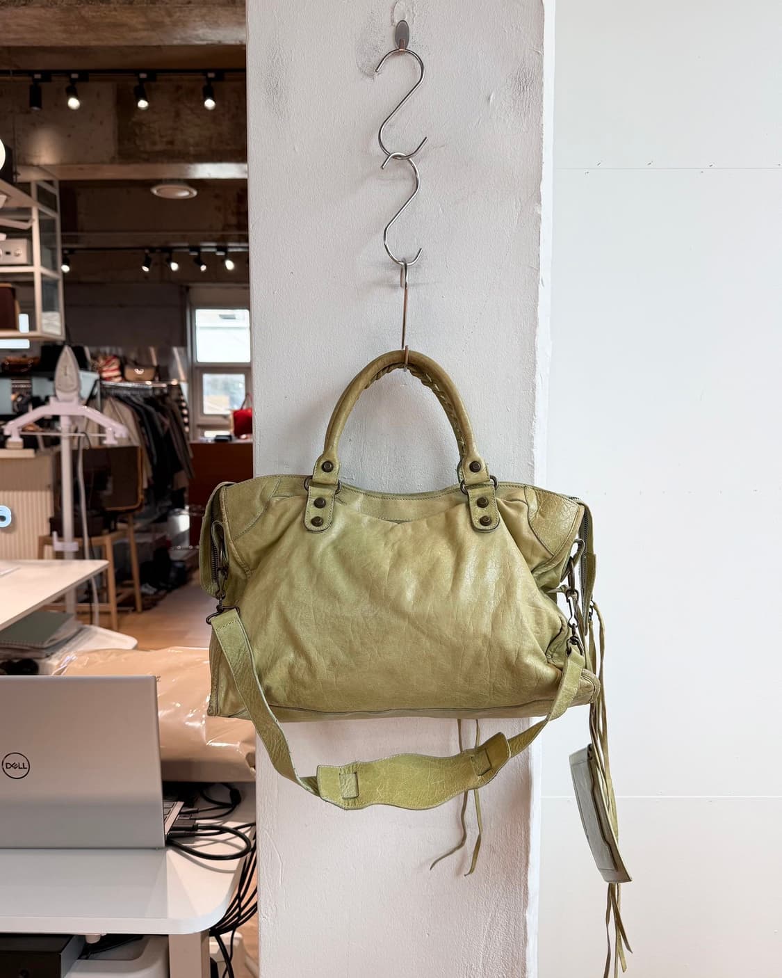 발렌시아가 그린 클래식 시티 모터백  상품이미지5