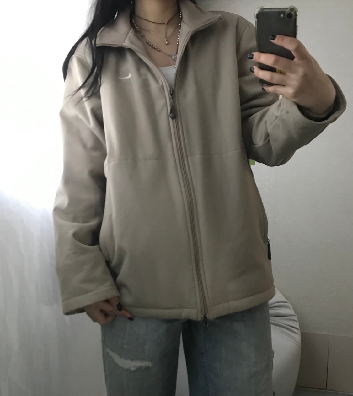 나이키 베이지 투웨이 패딩 상품이미지1