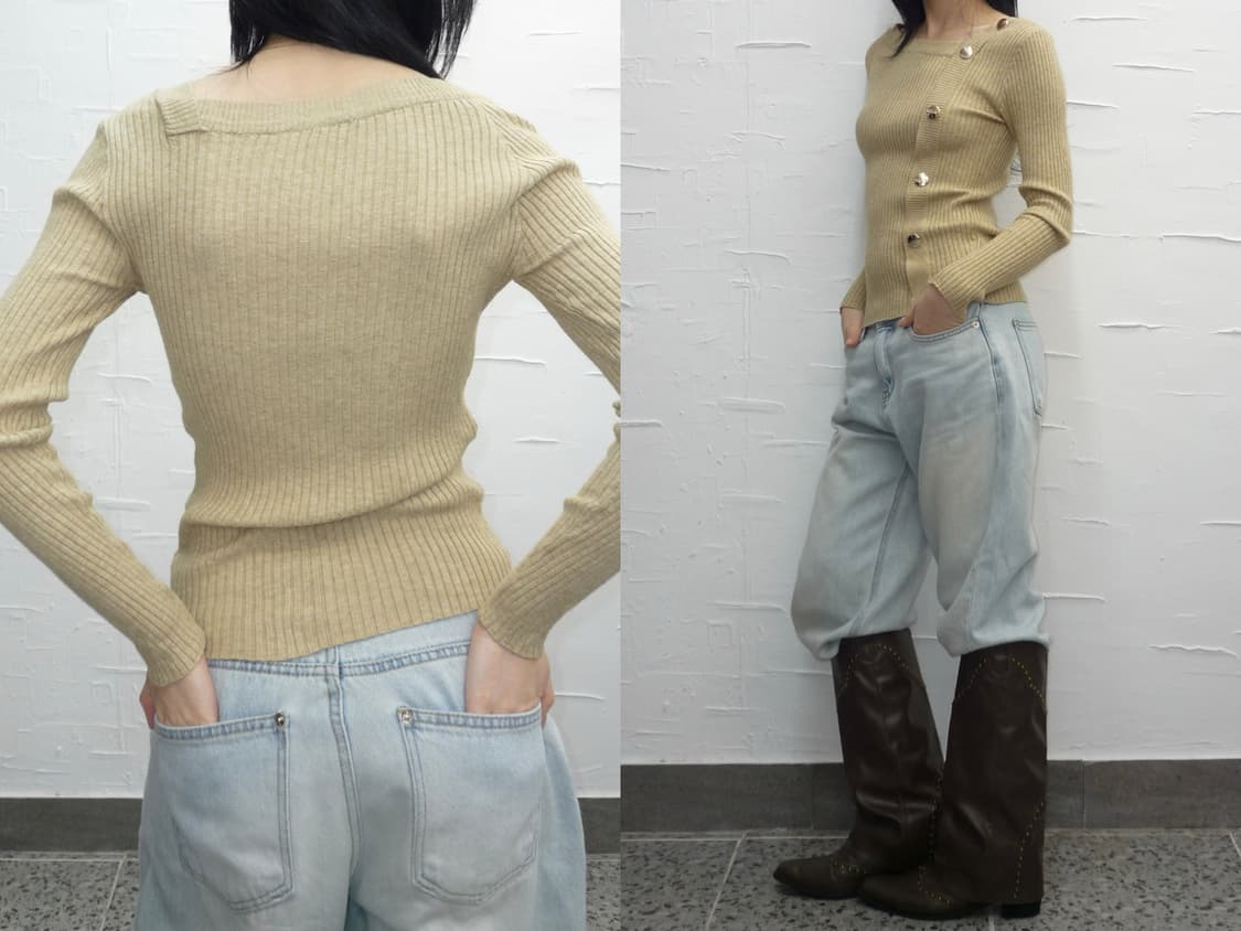 gold buttons knit 상품이미지3