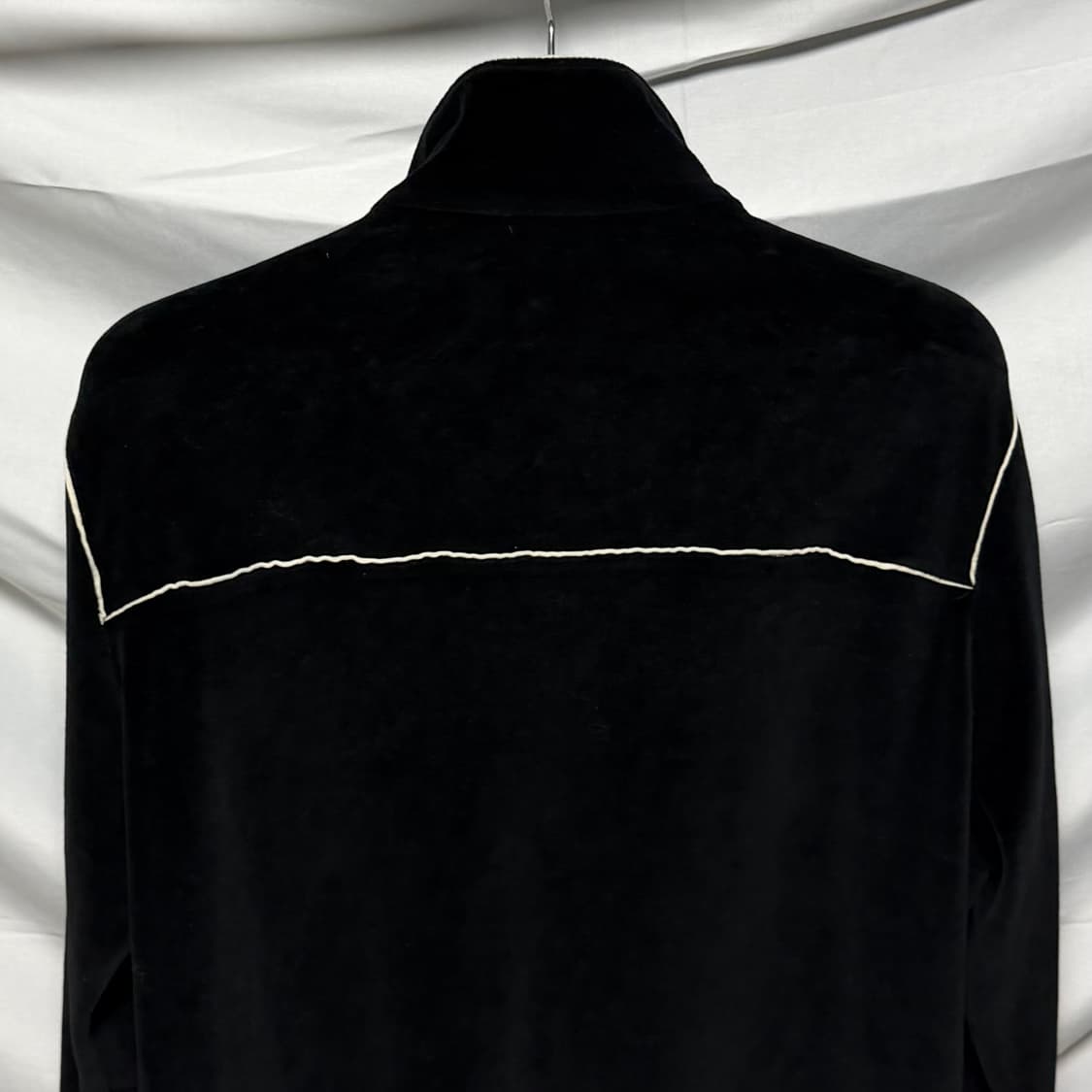[S+급/XL] 셀린느 트리옹프 트랙자켓 벨벳 집업 블랙 상품이미지5