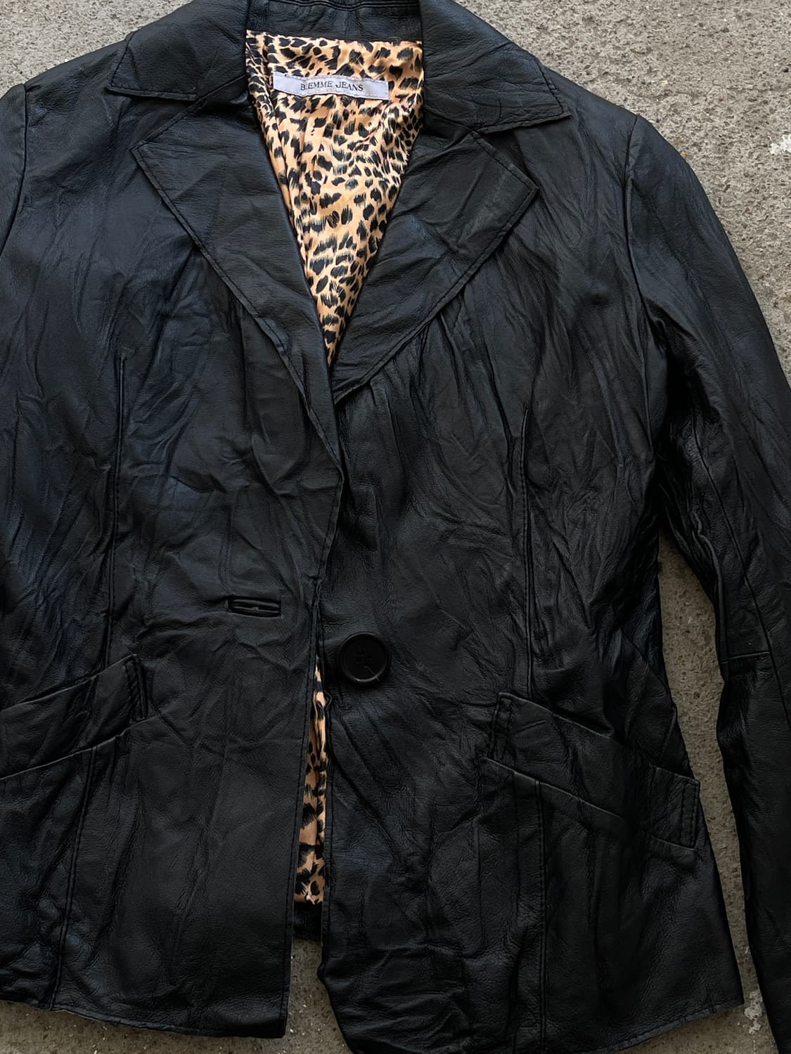 leopard lether slim jacket 상품이미지3