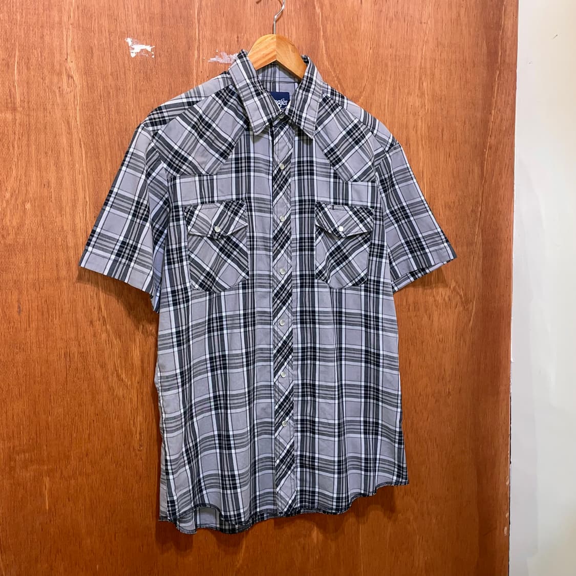 (M) Wrangler 랭글러 체크 웨스턴 반팔 셔츠 상품이미지2