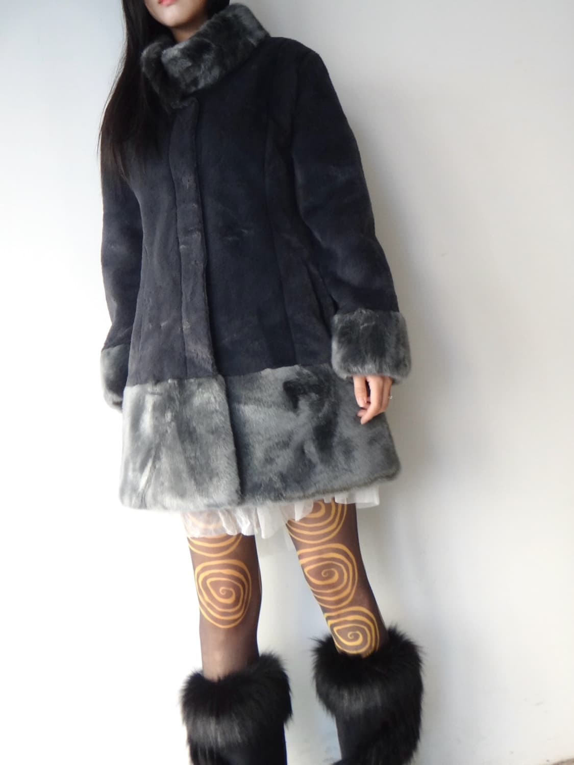 Formal double texture fur coat / grey 상품이미지6