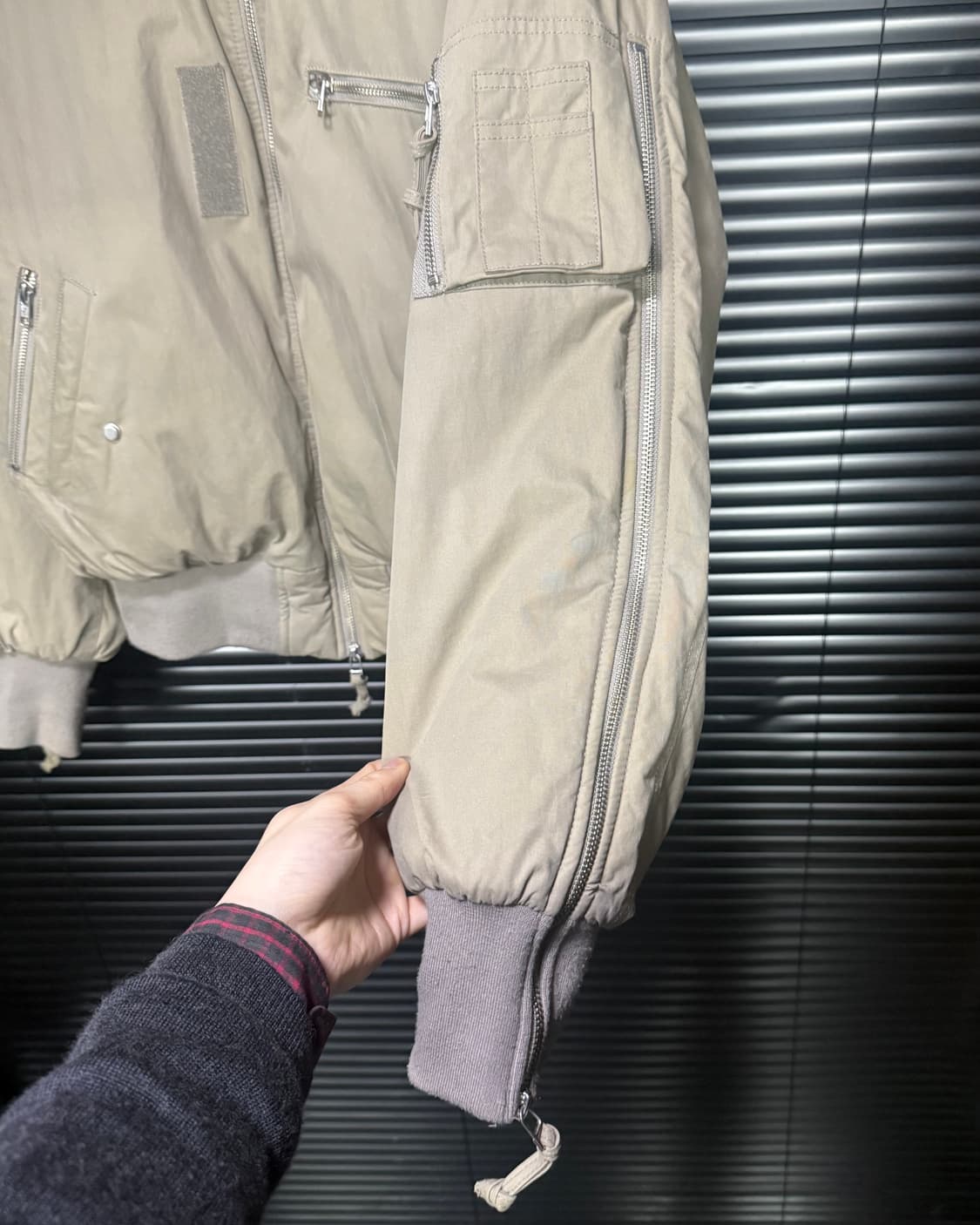 그레일즈 양면 리버시블 ma-1 항공 점퍼 코튼 워시드 지퍼 봄버 블루종 상품이미지6