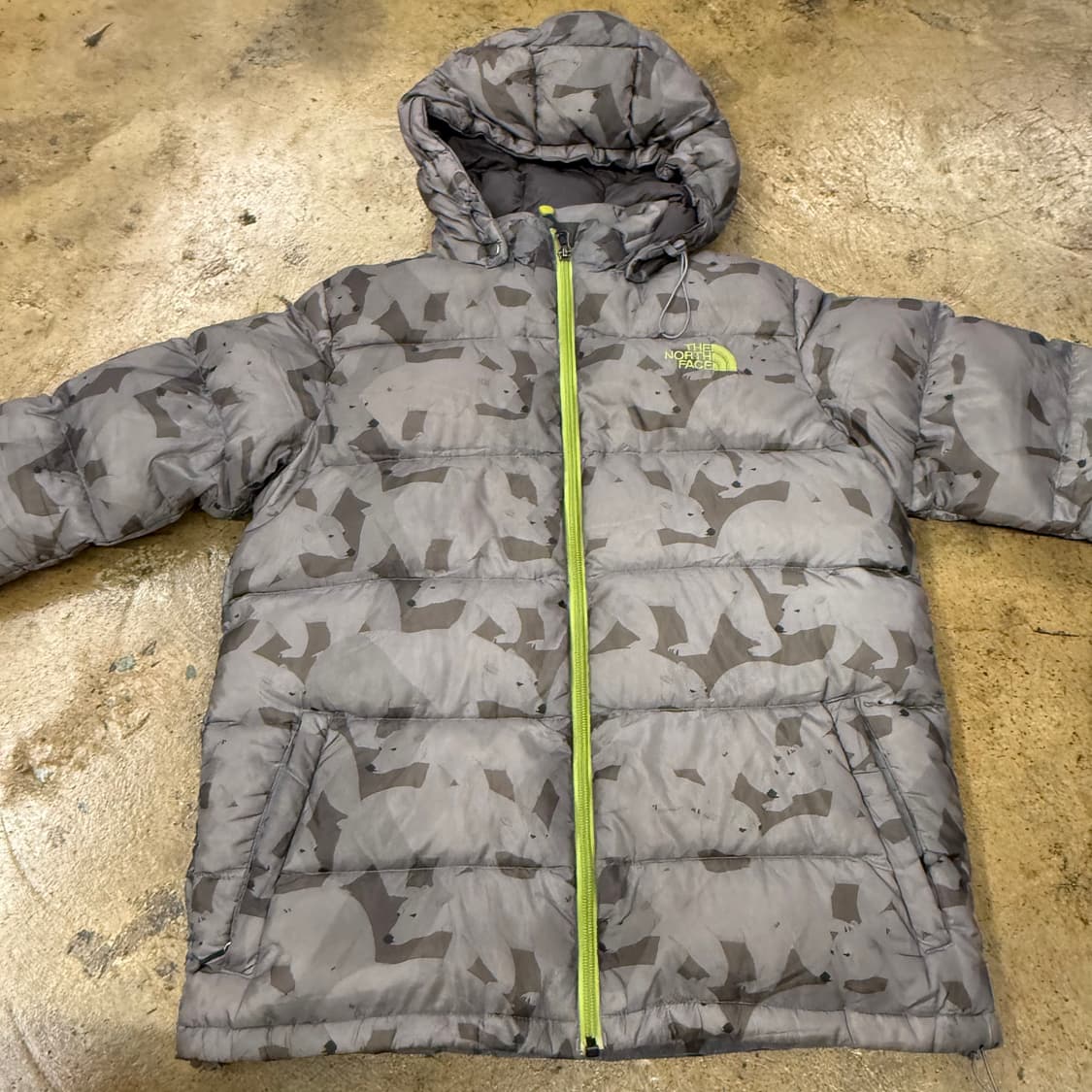 노스페이스 카모 밀리터리 그레이 숏패딩 150 상품이미지3