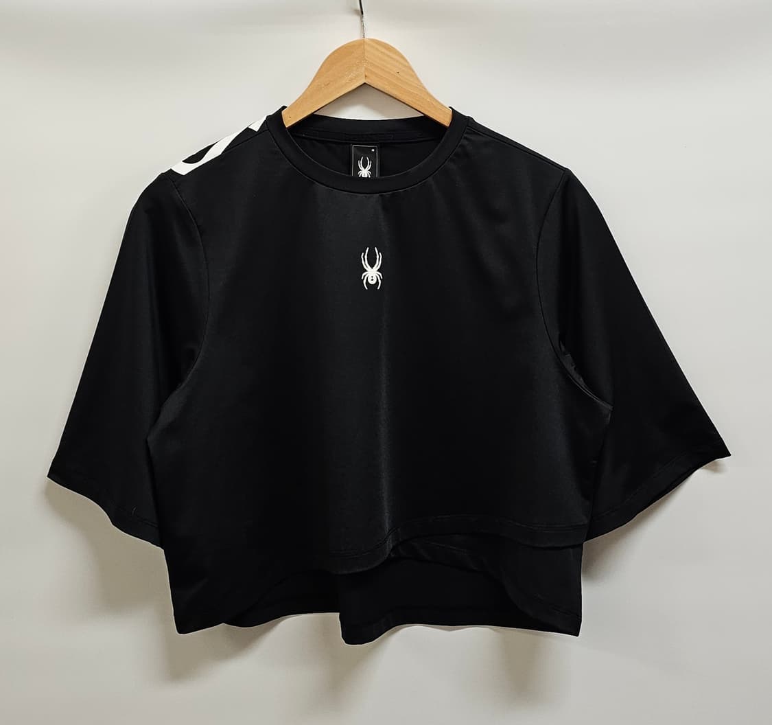 스파이더 블랙 크롭 반팔 티셔츠 M 상품이미지1
