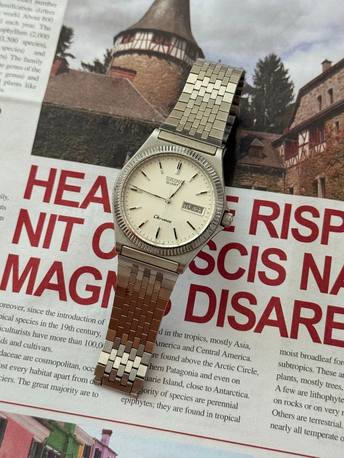 Seiko 세이코 쿼츠 Chronos 플루티드 베젤 Day-Date 19 상품이미지2