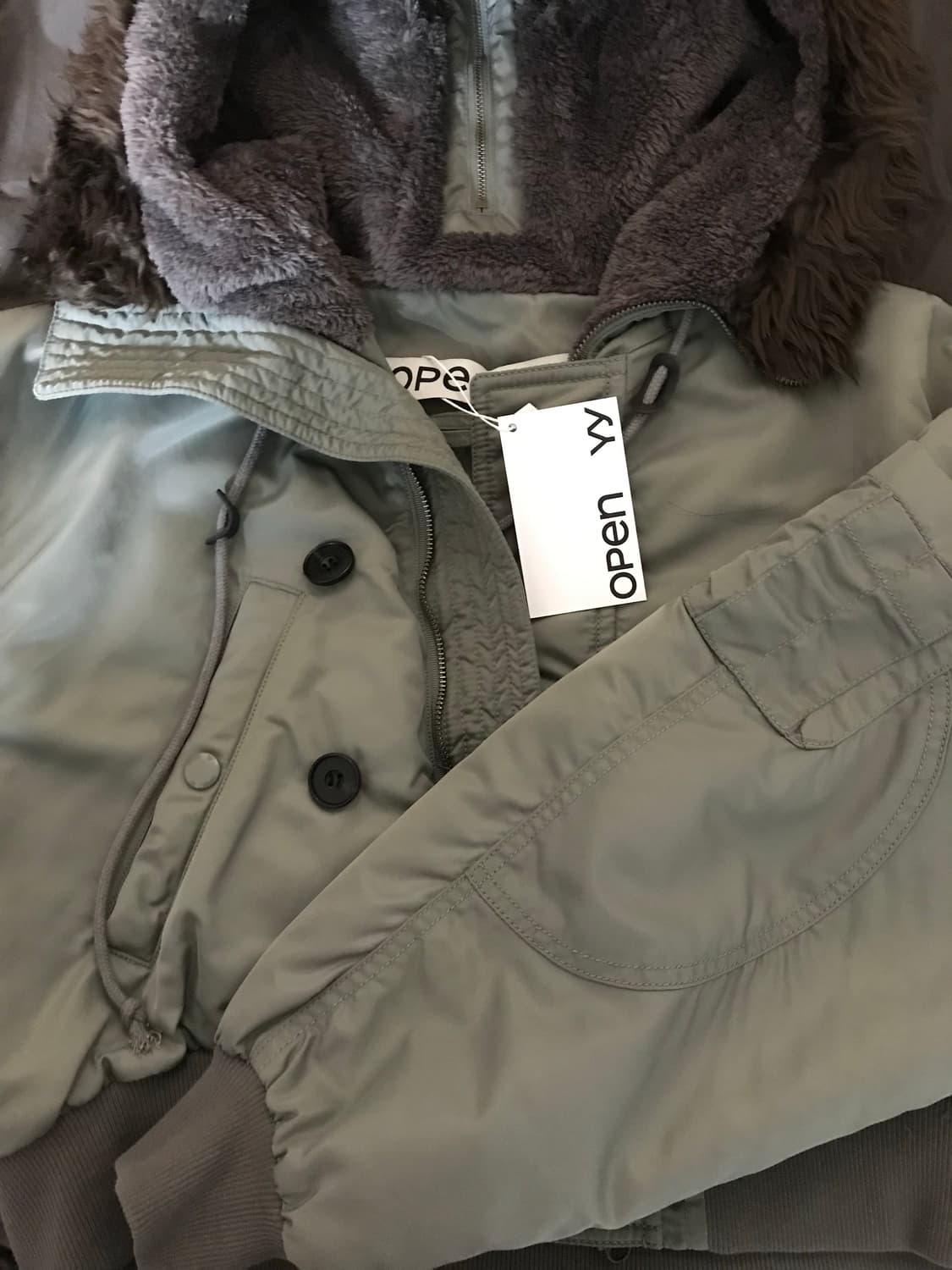 오픈와이와이 faux fur zipper hood ma1 상품이미지5