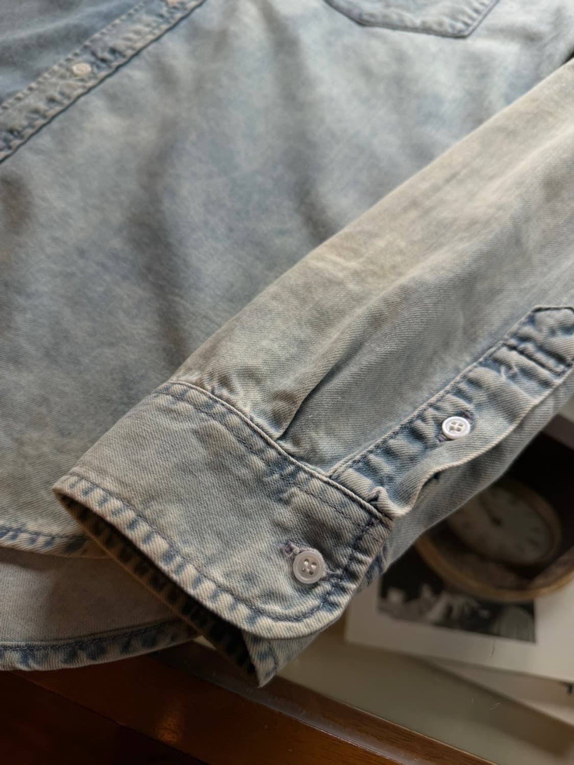 산드로 데님 버튼다운 셔츠 100 상품이미지10