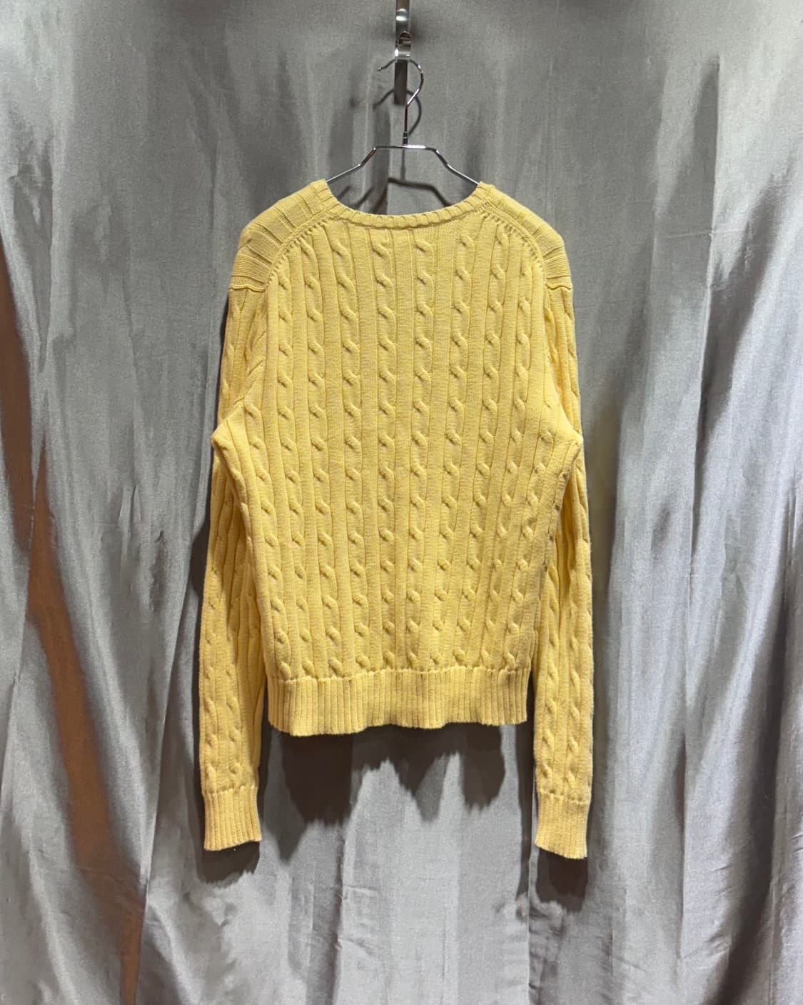 L 폴로랄프로렌 옐로우 브이넥 케이블 니트 상품이미지3