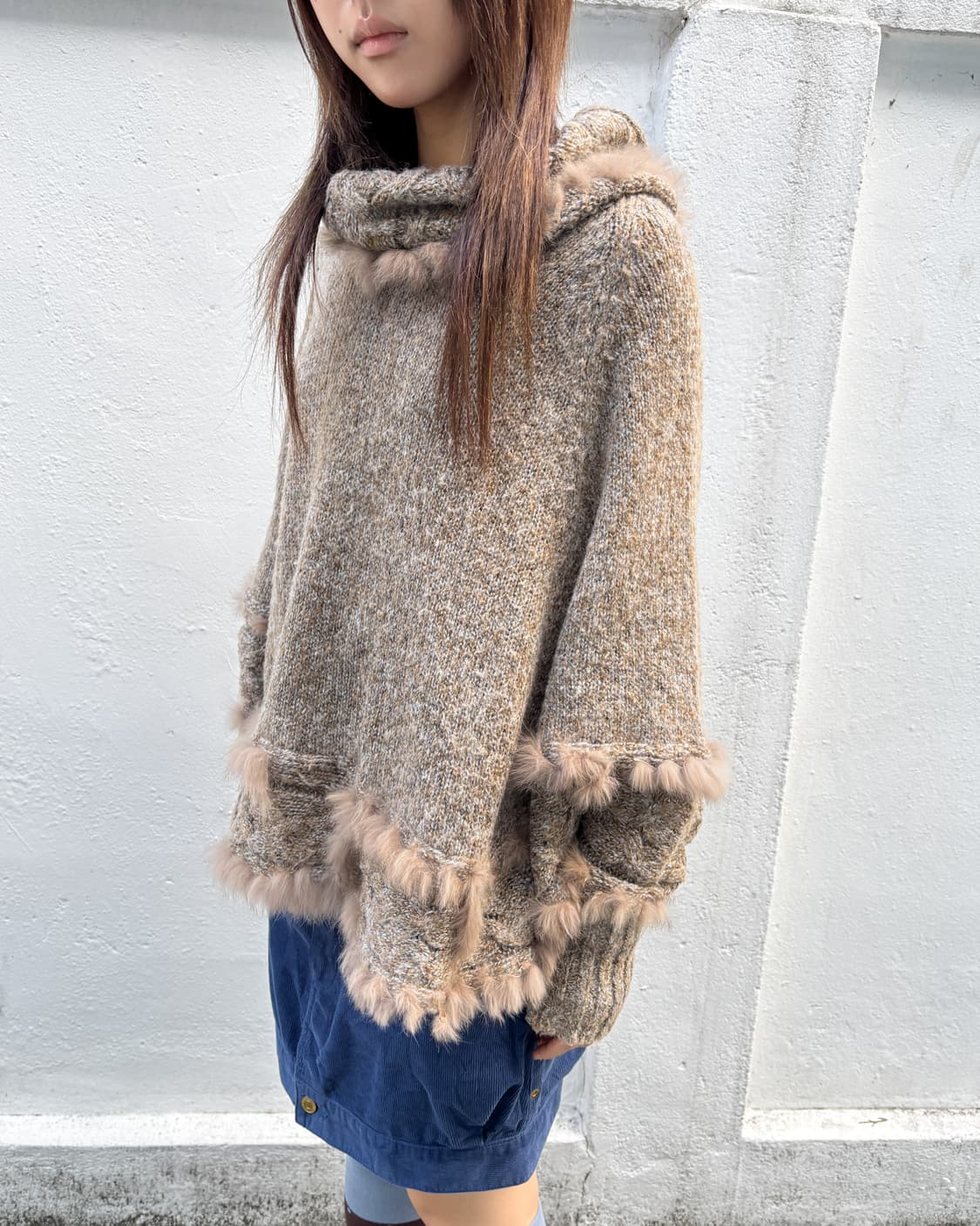 빈티지 판초 울 니트 상품이미지2