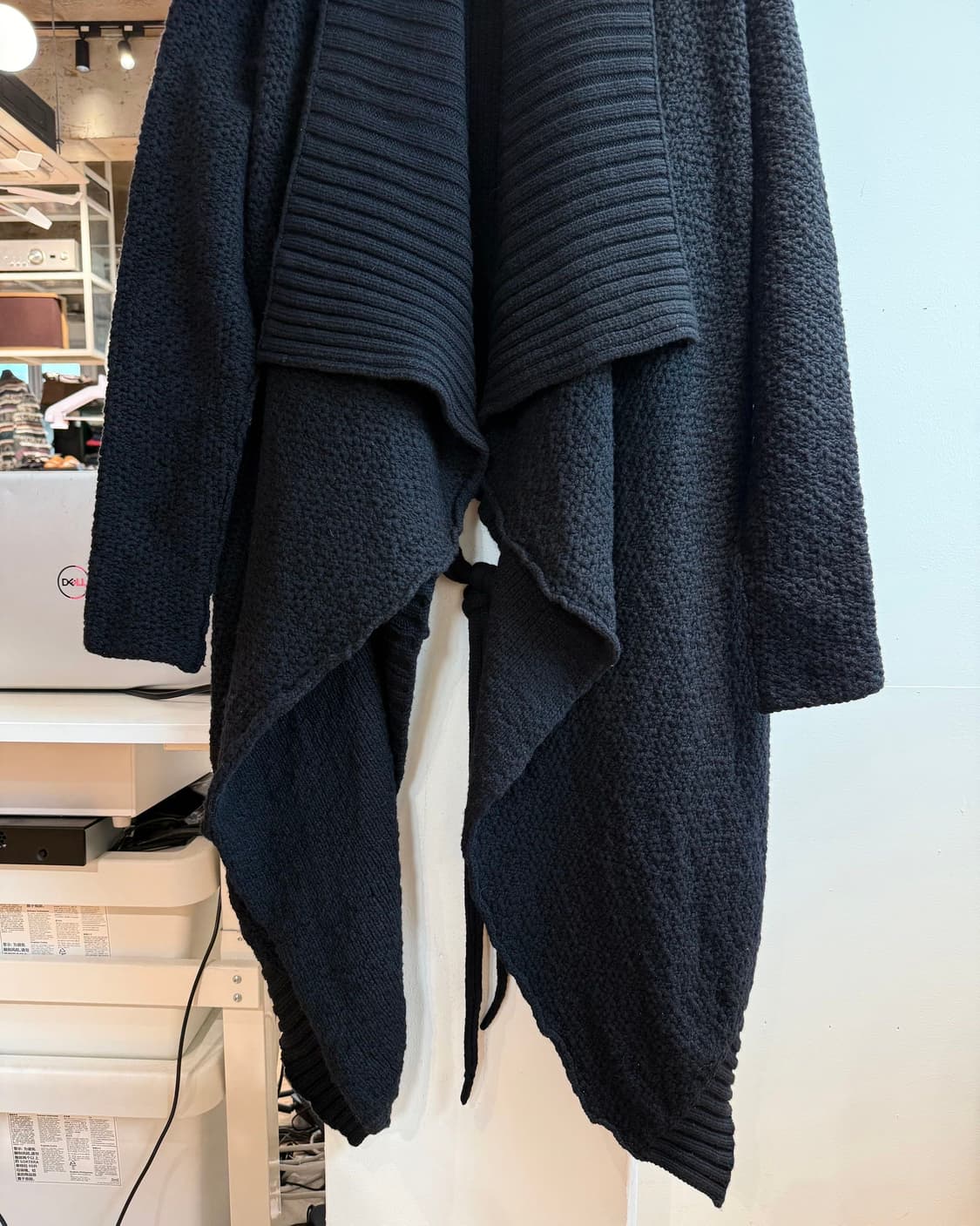 다니엘 안드레센 블랙 드레이핑 울 가디건 코트 상품이미지6