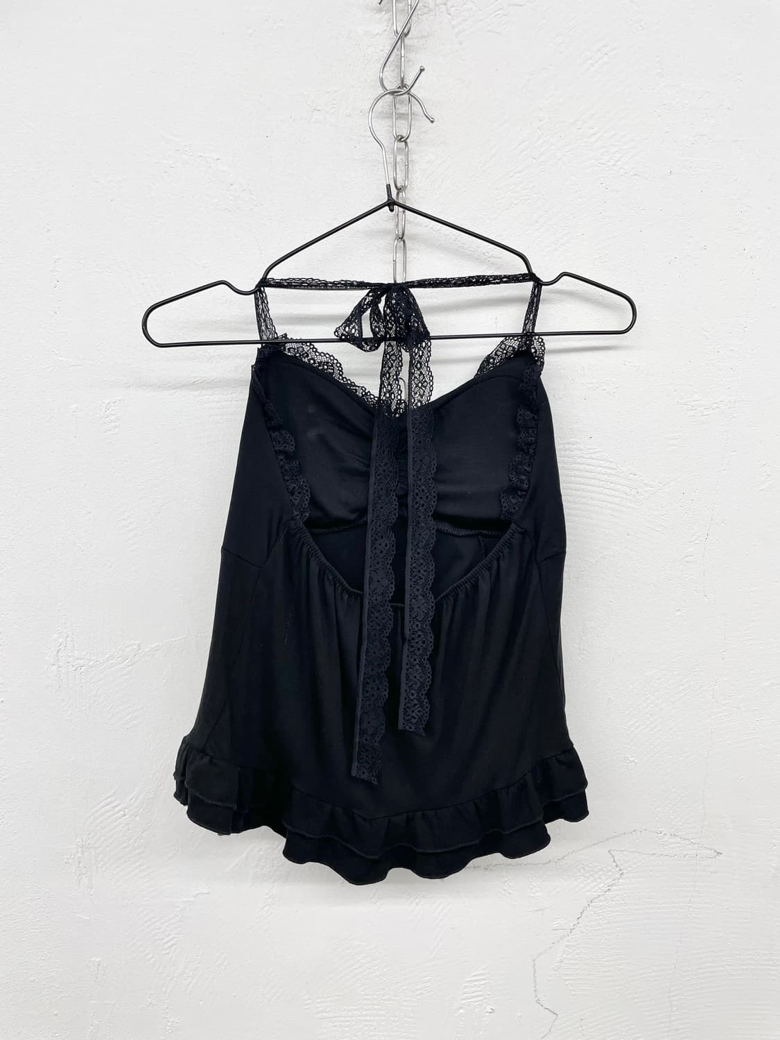 블랙 갸루 리본 레이스 홀터 탑 상품이미지7