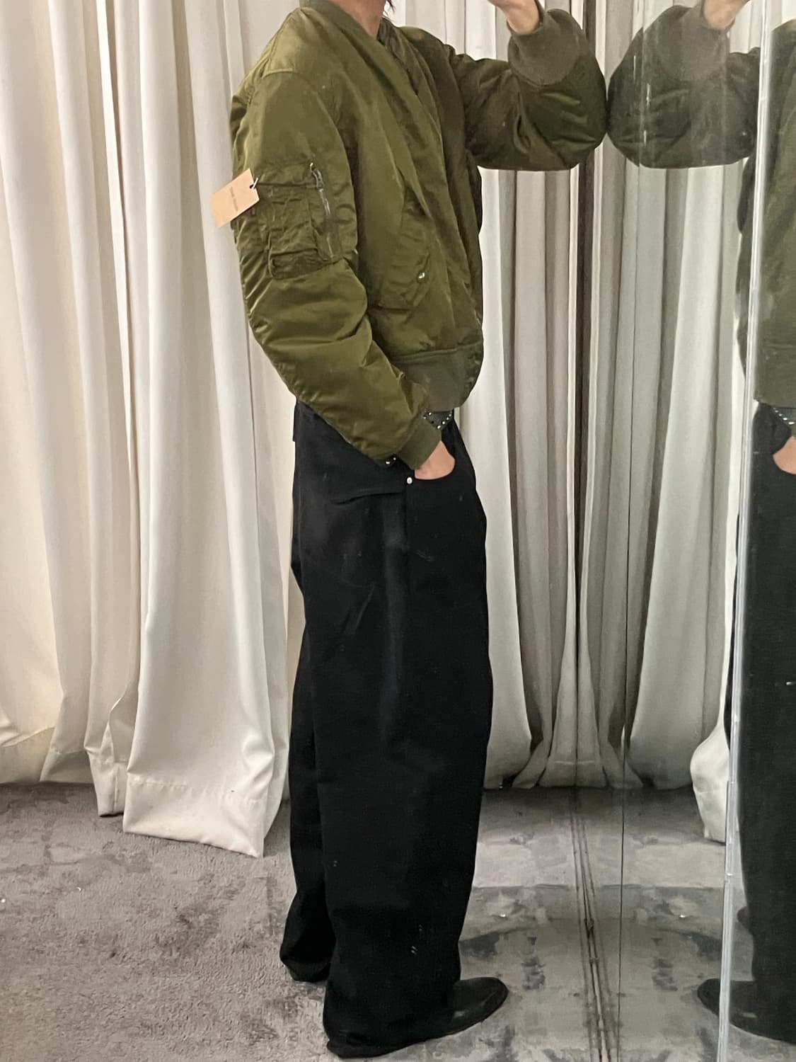 알파인더스트리 카키 MA-1 항공 점퍼 S 상품이미지8