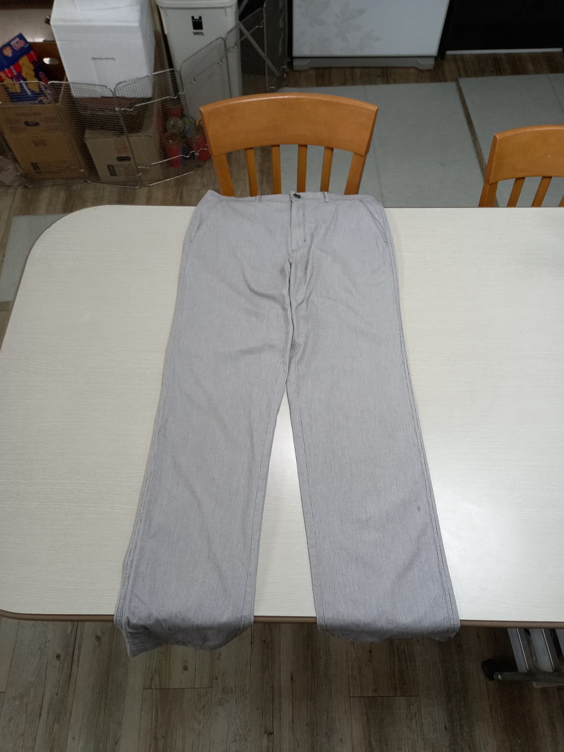 32 FRION 봄여름용 스판 일자 면바지 그레이 32-379 상품이미지1